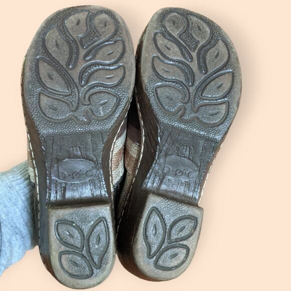 B.O.C. Born Concepts Brown Stripe Fabric Slip On Clog BOC Shoes Womens 6.5 - Picture 7 of 7